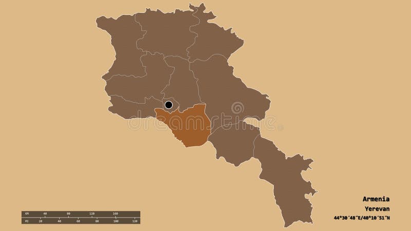 Lokalizacja prowincji ararat armenii. deseń ilustracji