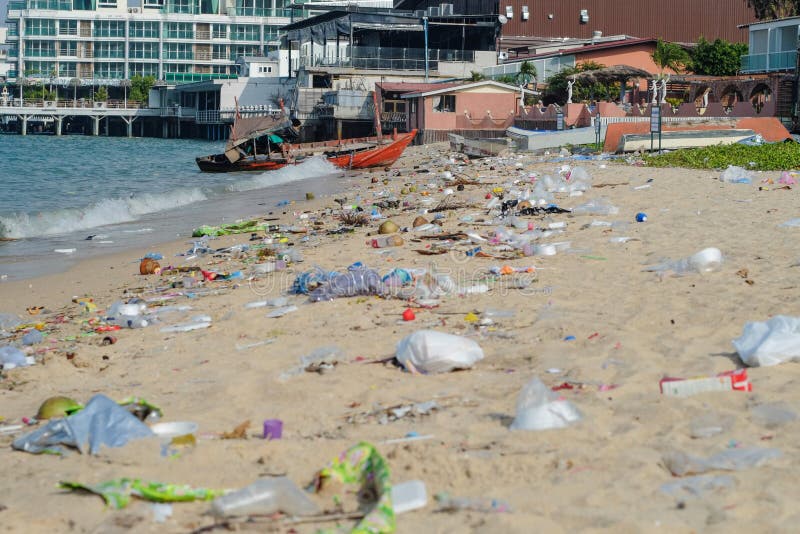 Lokalne sceny od Tajlandia plaż - Brudzi plażę zdjęcia stock Lokalne sceny od Tajlandia plaż - Brudzi plażę zdjęcia stock