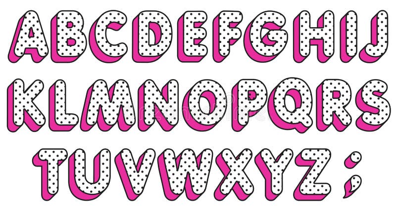 LOL girly doll abc. Polka dots alphabet letters set. Pop art Font collection, modern kids design. Girl doll surprise style design. Cute pink and sweet. Vector typography. LOL girly doll abc. Polka dots alphabet letters set. Pop art Font collection, modern kids design. Girl doll surprise style design. Cute pink and sweet. Vector typography.