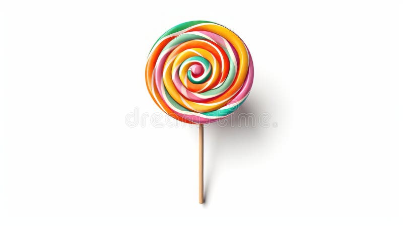 Lollipop isolated on white background. Generative AI stock illustration