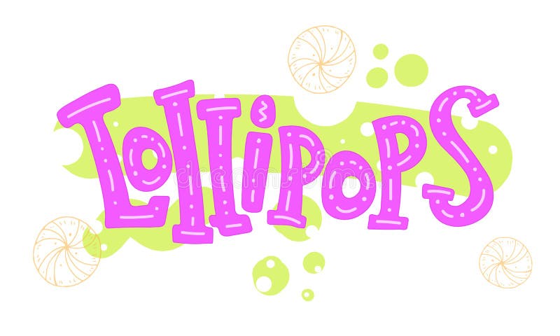 lollipops Beeldverhaal leuke gekleurde inschrijving met elementen stock illustratie lollipops Beeldverhaal leuke gekleurde inschrijving met elementen stock illustratie