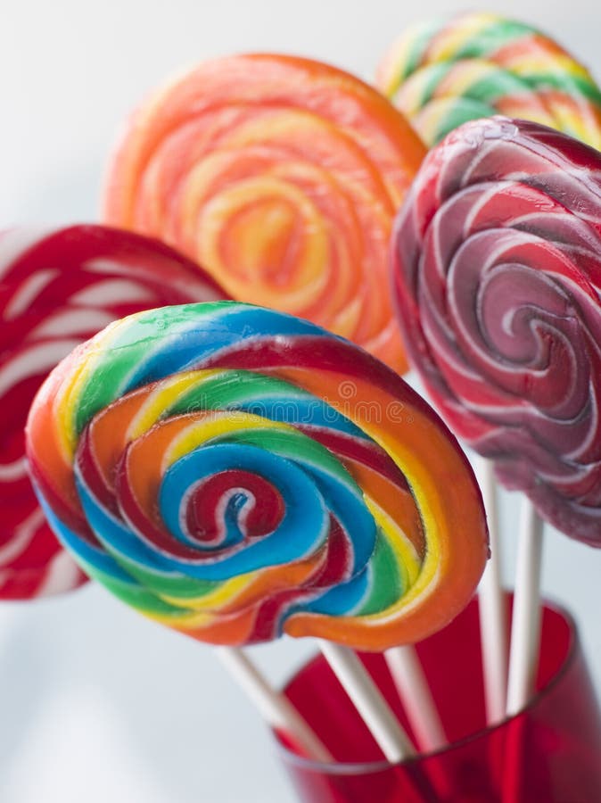 Close up of Spiral Fruit Lollipops. Close up of Spiral Fruit Lollipops