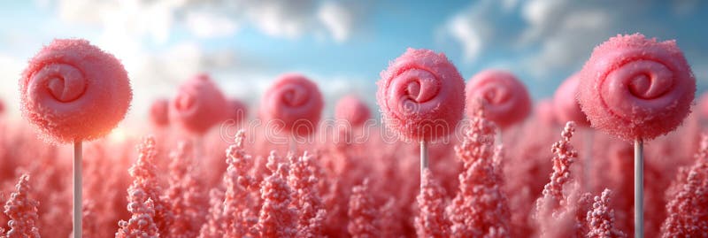 Lollylops dulce landcape fundal. scena din Candyland pentru design de joc sau prezentare. royalty free illustration