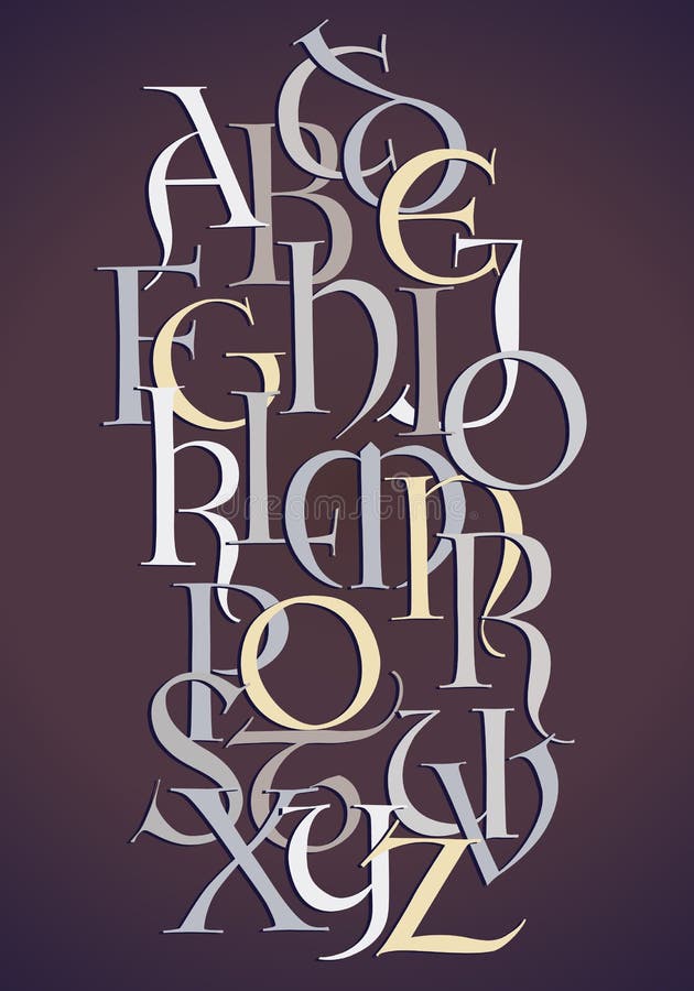 Lombard alphabet composition royalty free illustration