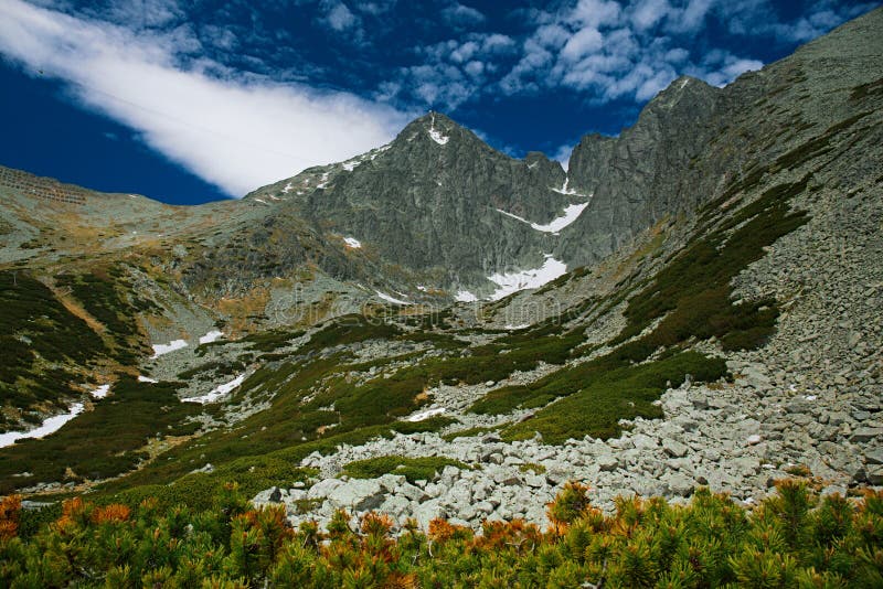 Lomnica szczytu Tatras Wysokie góry Sistani fotografia stock Lomnica szczytu Tatras Wysokie góry Sistani fotografia stock