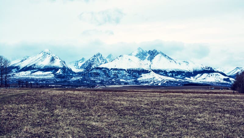 Lomnicky peak, High Tatras, Slovakia, blue filter