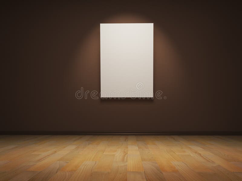 Lona blanca en blanco en una pared marrón libre illustration