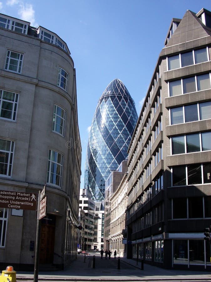 This is a modern office building in London called the Gherkin. This is a modern office building in London called the Gherkin.