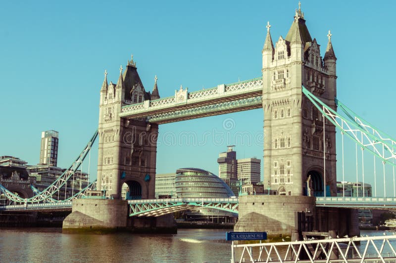 View of Tower Bridge in London. View of Tower Bridge in London