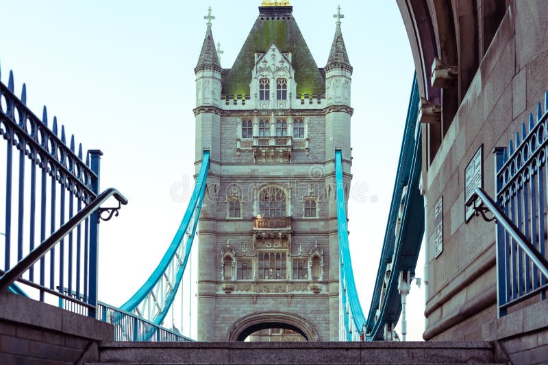 View of Tower Bridge in London. View of Tower Bridge in London