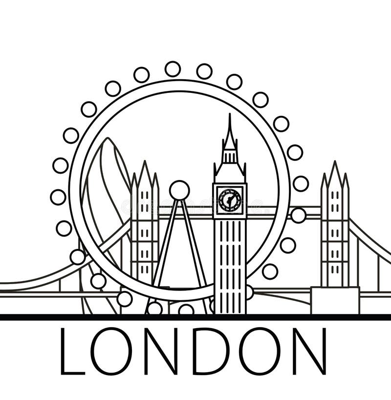 London city skyline editorial stock image. Illustration of england ...