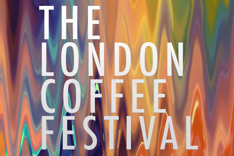 London coffee festival - text on a dark rainbow background. beautiful texture pattern royalty free illustration