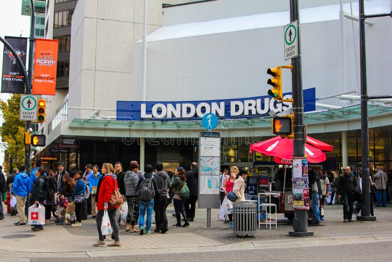 London Drugs, Vancouver, B C Foto de archivo editorial Imagen de