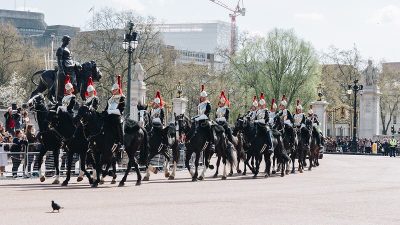 London, England - April 4, 2017: Royal Guards parade during trad stock photo London, England - April 4, 2017: Royal Guards parade during trad stock photo
