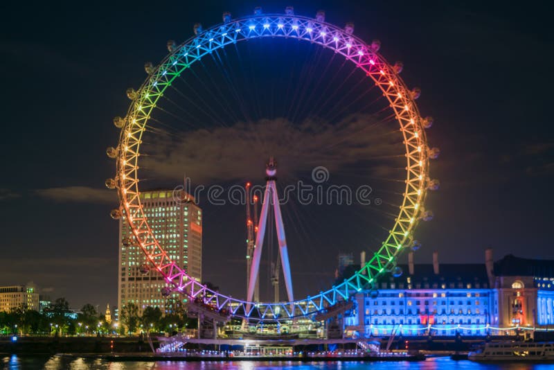 London Eye from the Front in Full Colour Editorial Stock Photo - Image ...