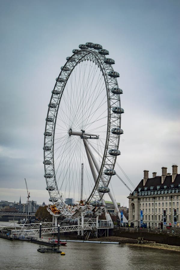 The London Eye Big Wheel And County Hall , UK. Editorial Image Image