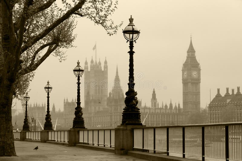 London in fog