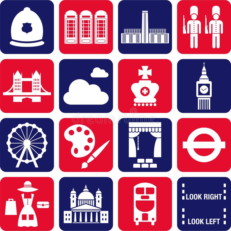 Some icons related with the city of London. Some icons related with the city of London