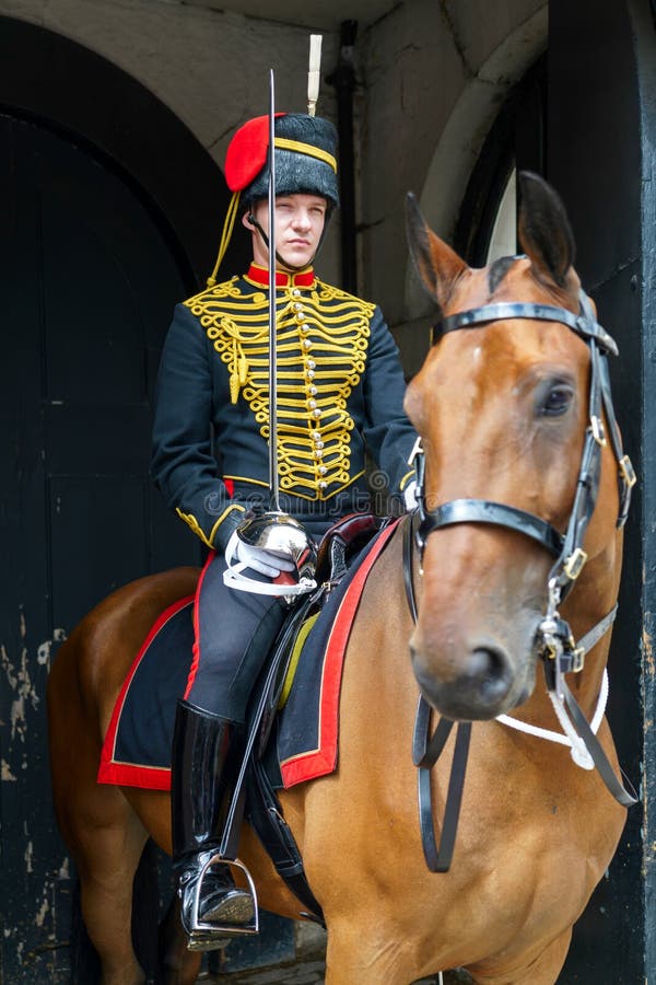 LONDON - JULY 30 : Kings Troop Royal Horse Artillery in Whitehall ...