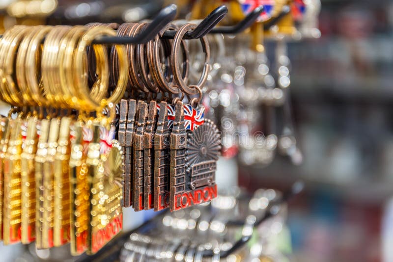 London keyring souvenirs on street market