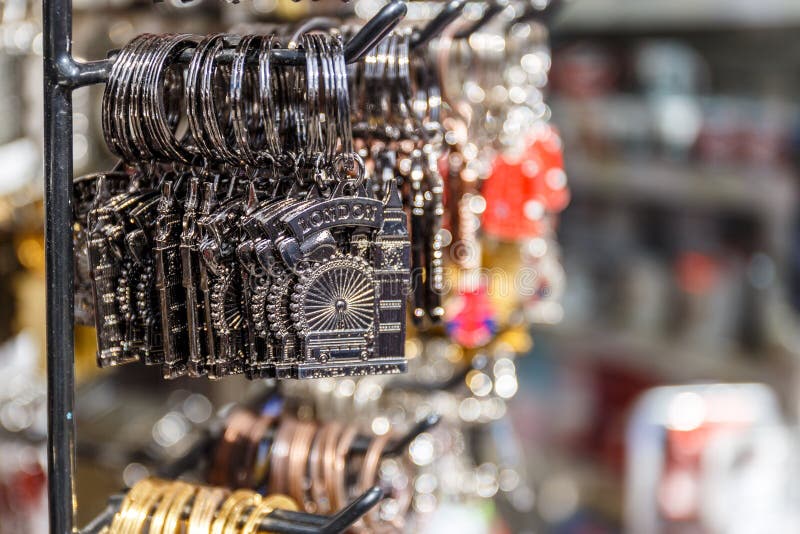 London keyring souvenirs on street market