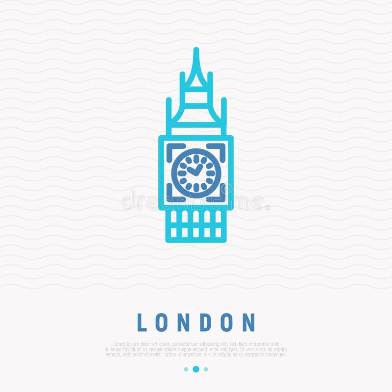 London landmark thin line icon vector illustration London landmark thin line icon vector illustration