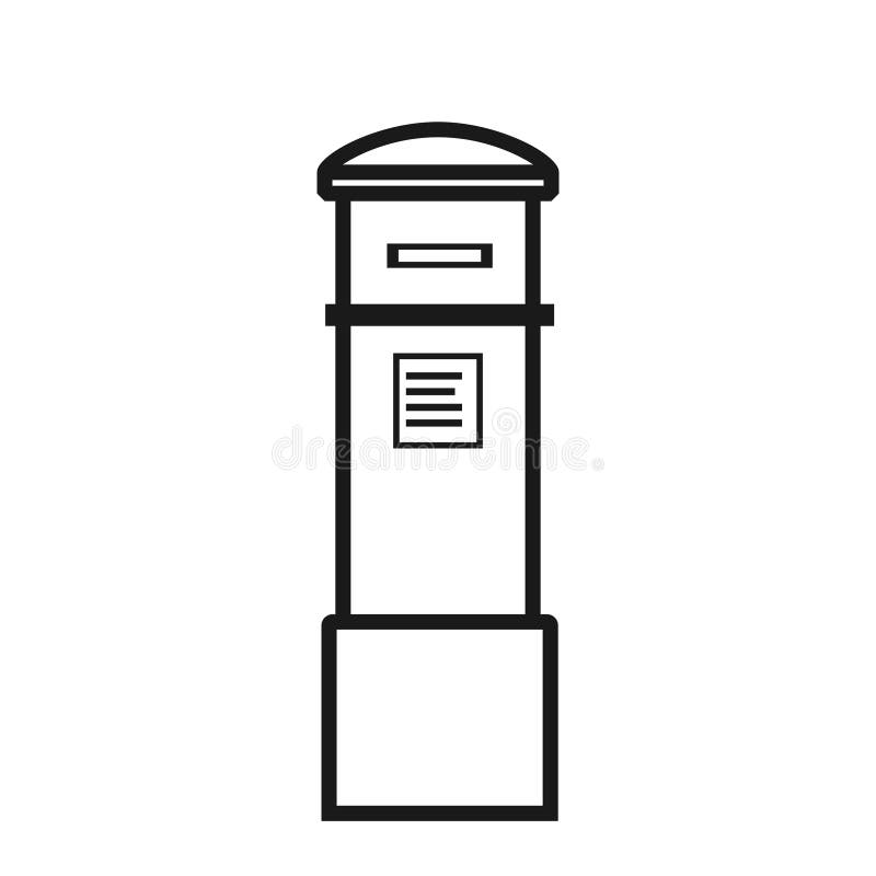 Mail letter box outline icon Royalty Free Vector Image