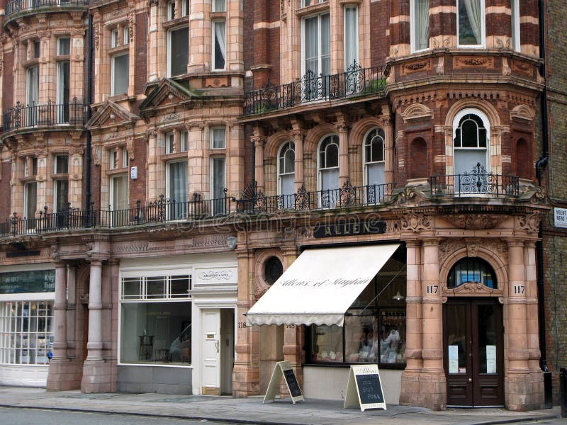 London, Mayfair District Shops Editorial Stock Image Image of england