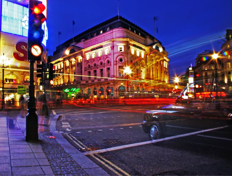 A night view of the Piccadilly Circus in London, England. A night view of the Piccadilly Circus in London, England
