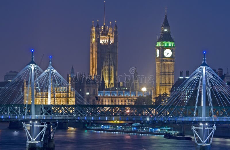 Big Ben - Londýn orientačný bod, na noc.