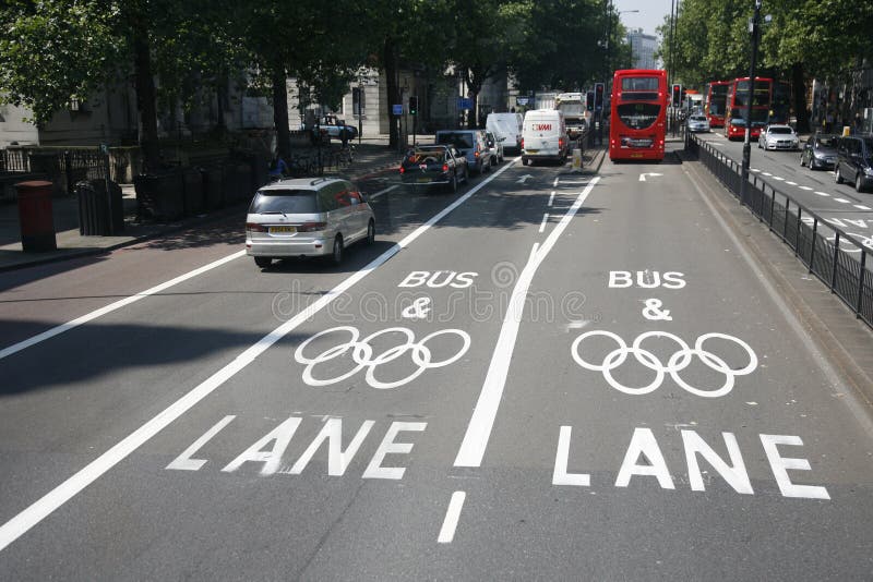 London Olympic traffic restriction lane