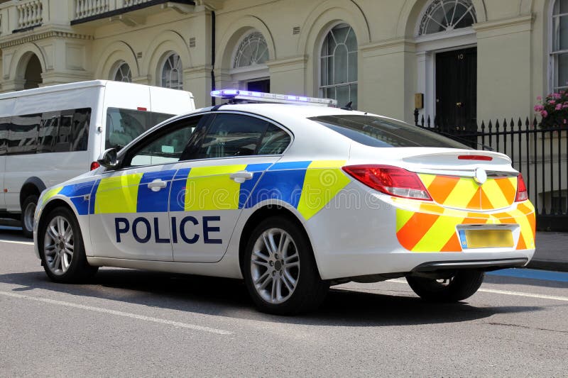 Uk Police Car Side View