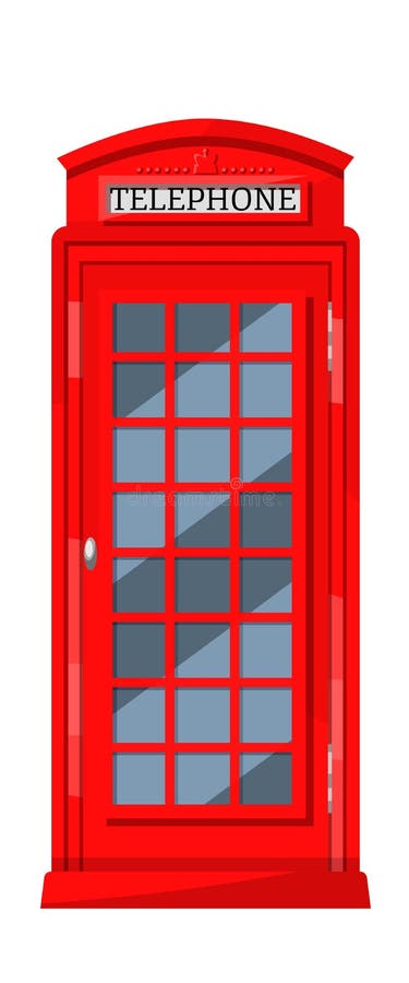 London red telephone booth with payphones. Cabin booth, communication device. vector illustration London red telephone booth with payphones. Cabin booth, communication device. vector illustration