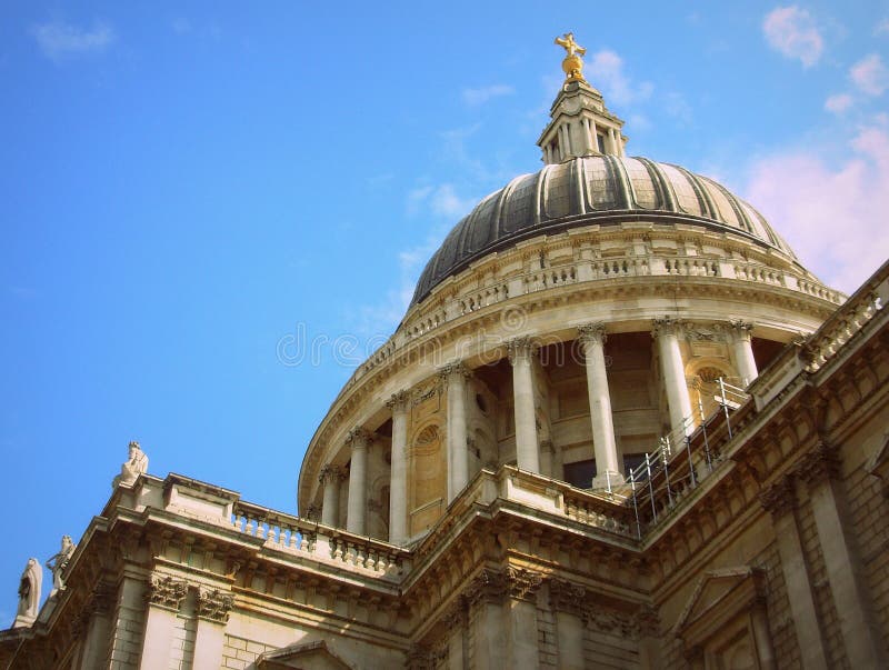 London Saint Paul cathedral dome from below angle