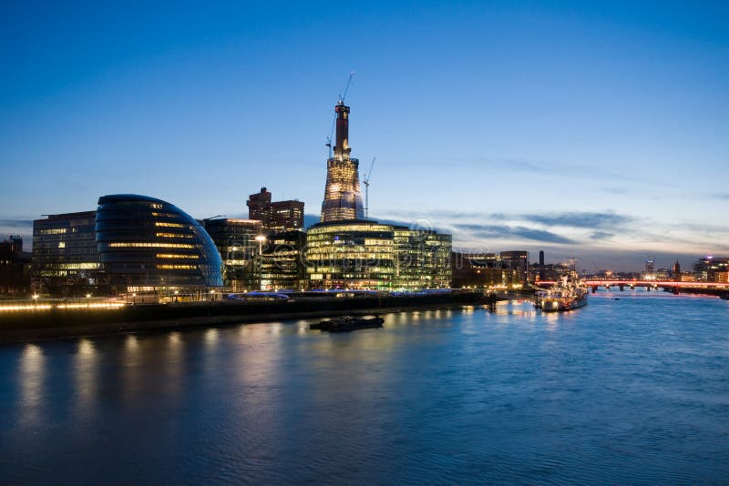 Illuminated London skyline stock image. Image of outdoor - 10606605