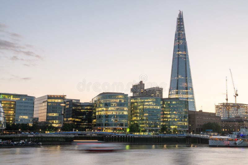 London Skyline at Dusk with City Hall royalty free stock photography