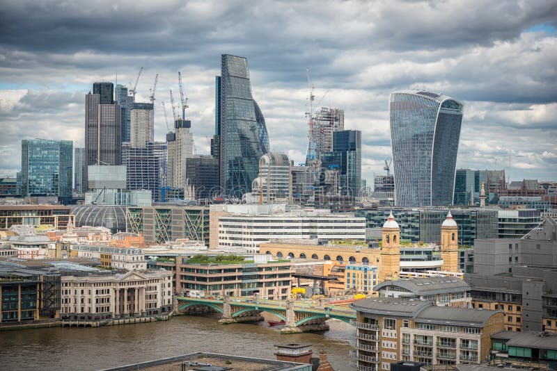 London skyline financial district