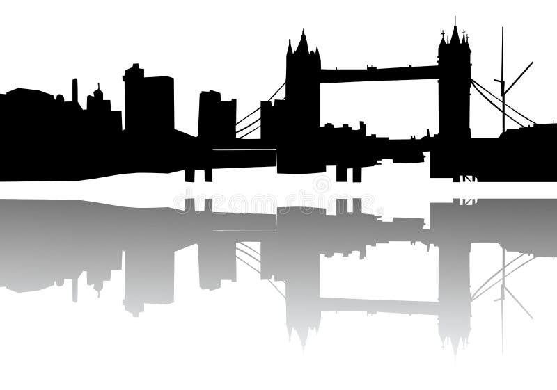 London skyline silhouette stock illustration. Illustration of landmark ...