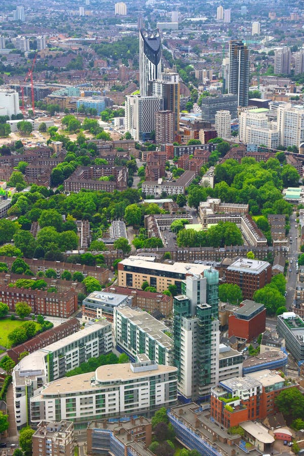 London, UK - aerial view of Elephant And Castle area in Southwark. London, UK - aerial view of Elephant And Castle area in Southwark