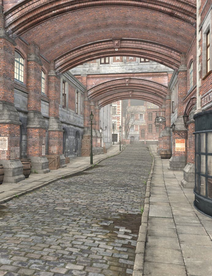 London street, 3D CG royalty free illustration London street, 3D CG royalty free illustration