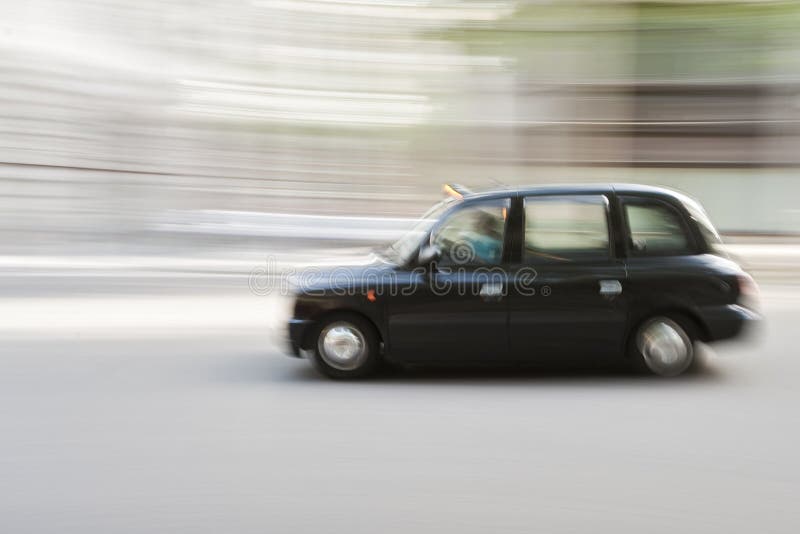 London taxi in motion