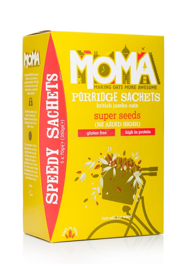LONDON, UK - APRIL 15, 2019: of Moma Porridge with Seeds Added Sugar and Gluten Free on White Editorial Photo - Image of brand, breakfast: 145003671