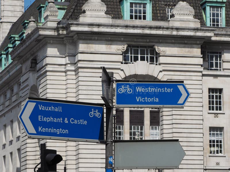 Direction signs in London stock image Direction signs in London stock image