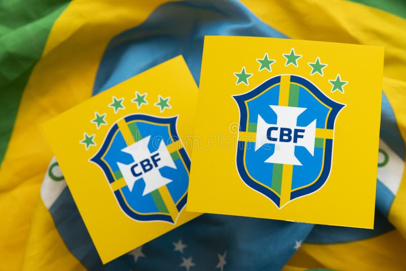 LONDON, UK - July 2023: Brazil national football team logo badge on a  soccer ball. 3D Rendering Stock Photo - Alamy