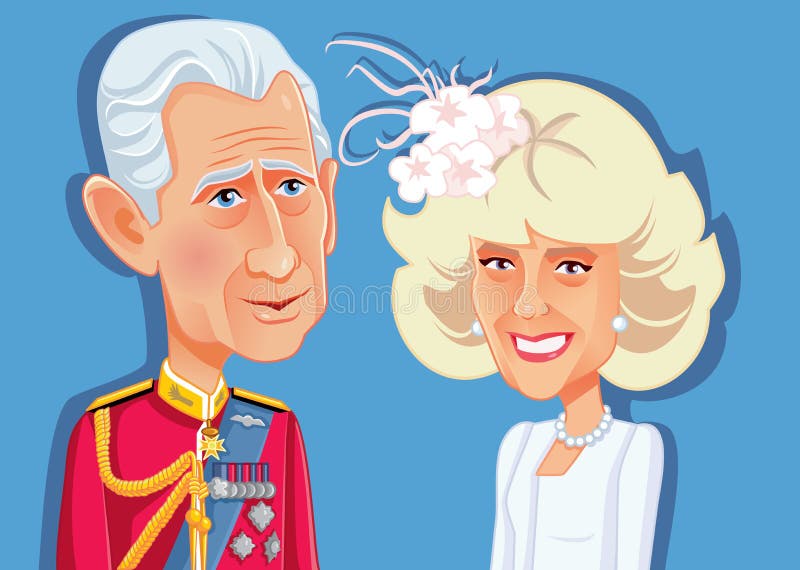 Vector portrait illustration of famous British royal couple. Vector portrait illustration of famous British royal couple