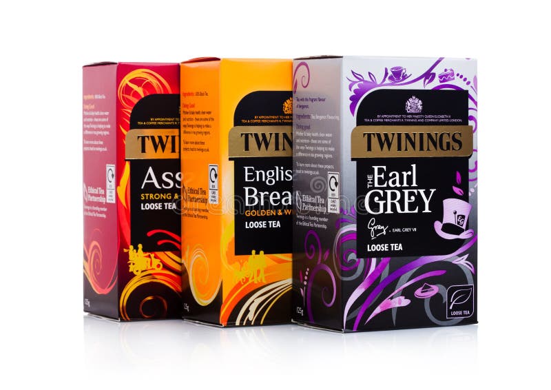 LONDON, UK - JANUARY 02, 2018: Twinings tea boxes on white.Twinings was founded in 1706 in London. royalty free stock images LONDON, UK - JANUARY 02, 2018: Twinings tea boxes on white.Twinings was founded in 1706 in London. royalty free stock images