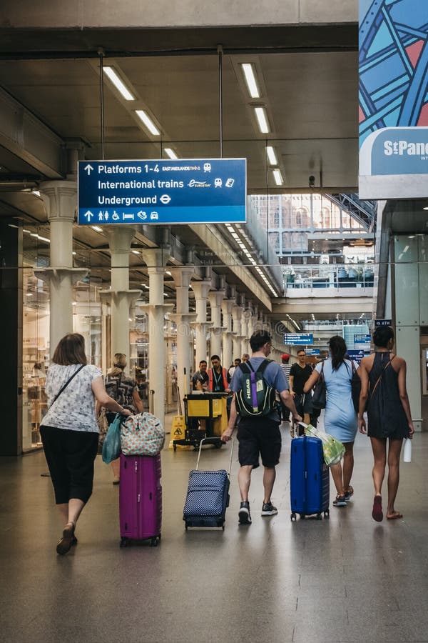 People walking inside St. Pancras Station, London, UK. royalty free stock photos People walking inside St. Pancras Station, London, UK. royalty free stock photos