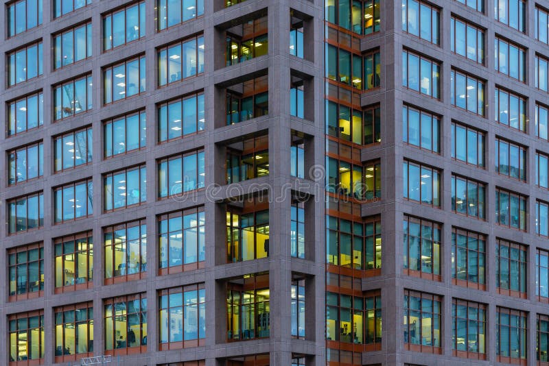 London, UK - March 05, 2019: Night view to Morgan Stanley office building at Canary Wharf, Docklands London royalty free stock photos London, UK - March 05, 2019: Night view to Morgan Stanley office building at Canary Wharf, Docklands London royalty free stock photos