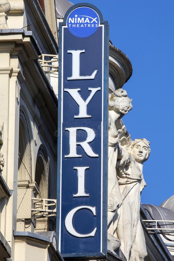 Lyric Theatre on Shaftesbury Avenue in London, UK Editorial Photography
