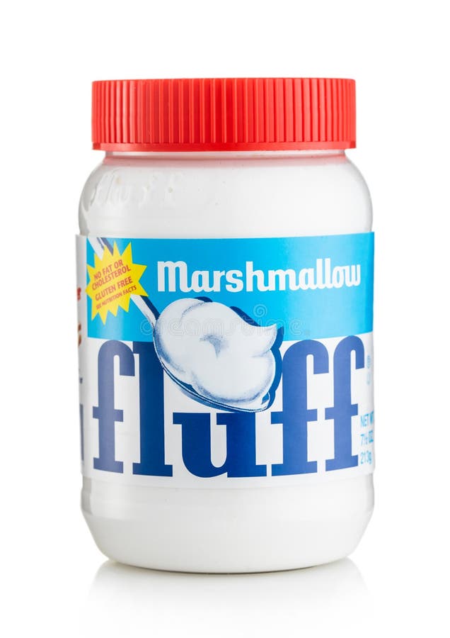LONDON,UK MARCH 05,2022 Vanilla Fluff Marshmallow Spread on White